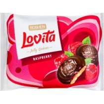 Здобне печиво Lovita Jelly Cookies з желейною начинкою зі смаком малини ККФ 420г /7шт