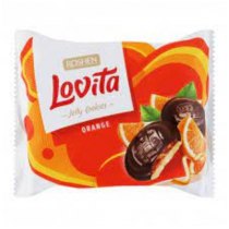 Здобне печиво Lovita Jelly Cookies з желейною начинкою зі смаком апельсину ККФ 420г /7шт