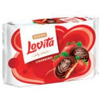 Здобне печиво Lovita Jelly Cookies з желейною начинкою зі смаком полуниці ККФ 420г /7шт