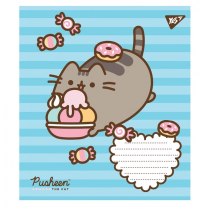 Зошит 12 аркушів, похила лінія, "Pusheen"