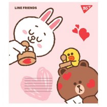 Зошит 12 аркушів, похила лінія, "Line friends"