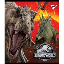 Зошит 24 аркушів, лінія, "Jurassic world" Ірідіум+гібрід.виб.лак
