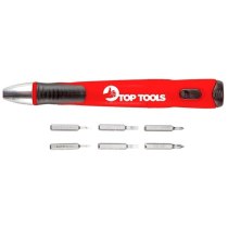 Отвертка Top Tools, прецизионная, битодержатель 1/4", 6 бит