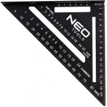 Кутник Neo Tools, 15 см, алюміній, 18.3x18.3x2.2 см, 45 і 90°