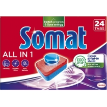 Таблетки для миття посуду у посудомийній машині Somat All in one (Все в 1), 24 таблетки