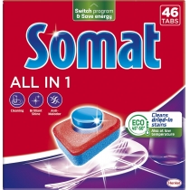 Таблетки для миття посуду у посудомийній машині Somat All in one (Все в 1), 46 таблеток