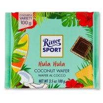 Шоколад молочний Ritter Sport з начинкою кокос-вафля 100 г