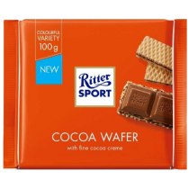 Шоколад молочний Ritter Sport з начинкою какао та вафлею 100 г