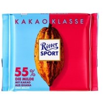 Шоколад молочний Ritter Sport зі збільшеним вмістом какао 55% 100 г