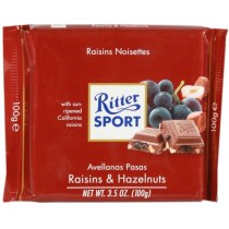 Шоколад молочний Ritter Sport родзинки-лісовий горіх 100г