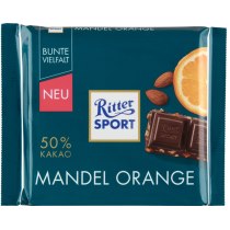 Шоколад темний Ritter Sport з мигдальним горіхом і апельсином 100 г