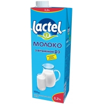 Молоко ультрапастеризоване Lactel з вітаміном D? 950 г 3,2% жирність