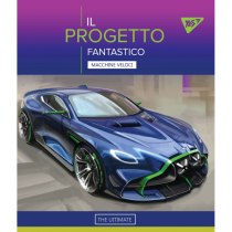 Тетрадь 24 листов, клетка, иридиум, "Fantastic cars"