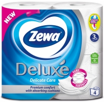 Туалетний папір 3 шари Zewa Deluxe 4 рулони білий