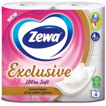 Туалетний папір 4 шари Zewa Exclusive ultra soft 4 рулони білий