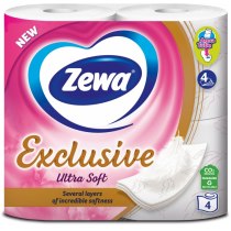 Туалетний папір 4 шари Zewa Exclusive ultra soft 4 рулони білий