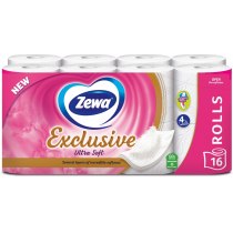 Туалетний папір 3 шари  Zewa Exclusive ultra soft 16 рулонів білий