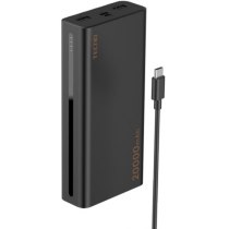 Акумулятор портативний літій-іонний Power Bank TECNO 20000мА·год 22.5Вт PD QC, чорний