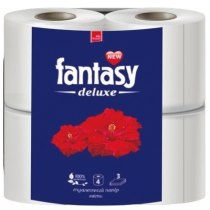 Туалетний папір ТМ Fantasy Deluxe 3 шари, кольоровий, з ароматом Квіти (4 рулони/уп)