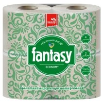 Бумага туалет. Fantasy Туалетная бумага 4 рул (12) тисненая перфорированная Econom