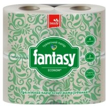 Туалетний папір ТМ Fantasy, тиснений, перфорований, економ (4 рулони/уп)