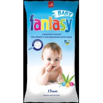 Серветки вологі ТМ Fantasy Baby для дітей з ароматом алое вера, 15 шт.