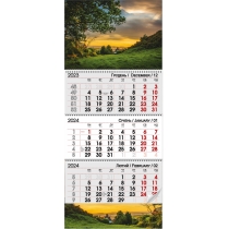 Календар квартальний настінний на 3 пружини 2024 Ввечором