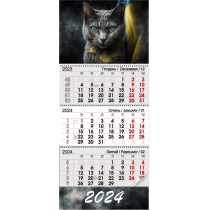 Календар квартальний настінний на 3 пружини 2024 Котик