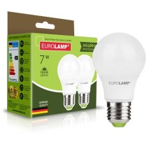 Лампа EUROLAMP LED A60 7W E27 3000K промо-набір 1+1