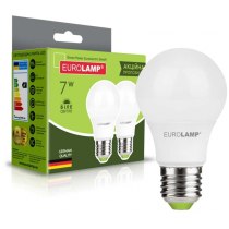 Лампа EUROLAMP LED A60 7W E27 4000K промо-набір 1+1