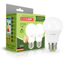 Лампа EUROLAMP LED A60 12W E27 4000K промо-набір 1+1