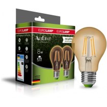 Лампа EUROLAMP LED філамент A60 8W E27 4000K (deco) промо-набір 1+1