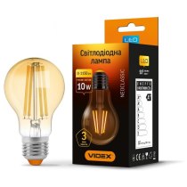 Лампа LED VIDEX Filament A60FA 10W E27 2200K бронза