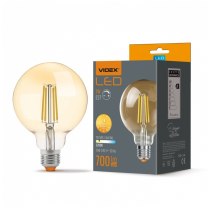 Лампа LED VIDEX Filament G95FAD 7W E27 2200K дімерна бронза