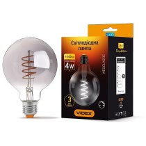 Лампа LED VIDEX Filament G95FGD 4W E27 2100K дімерна графіт