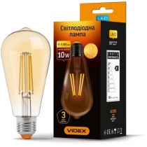 Лампа LED VIDEX Filament ST64FA 10W E27 2200K бронза