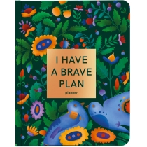 Блокнот для планування  "I HAVE A BRAVE PLAN" квіти зелений