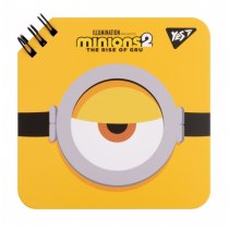 Блокнот YES 110х110 мм, 80 арк., подв. cпіраль Minions