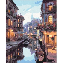 Набір, техніка акриловий живопис за номерами, "Канал в Венеції", 40*50 см