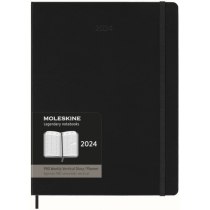 Щотижневик Moleskine Вертикальний PRO 2024 19 х 25 см 288 сторінок Чорний