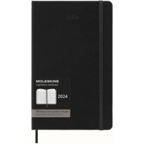 Щотижневик Moleskine Вертикальний PRO 2024 13 х 21 см 288 сторінок Чорний