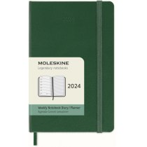 Щотижневик Moleskine 2024 9 х 14 см 144 сторінки Миртовий Зелений