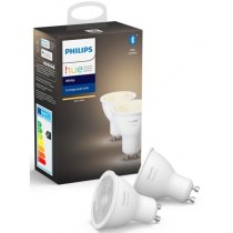 Лампа розумна Philips Hue GU10, 5.2W(57Вт), 2700K, White, ZigBee, Bluetooth, димування, 2шт