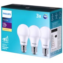 Лампа світлодіодних Philips LEDBulb 9W (900lm) 3000K E27 ,набір 3шт