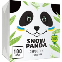 Серветки столові ТМ Сніжна панда 24*24 білі 1ш 100шт