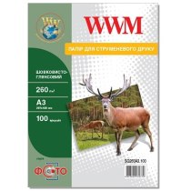 Фотопапір WWM шовковисто-глянсовий 260г/м кв, A3, 100л (SG260A3.100)