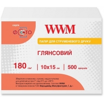 Фотопапір WWM глянсовий 180г/м кв, 10см x 15см, 500арк (G180.F500)