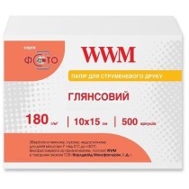 Фотопапір WWM глянсовий 180г/м кв, 10см x 15см, 500арк (G180.F500)