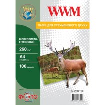 Фотопапір WWM шовковисто-глянсовий 260г/м кв, A4, 100л (SG260.100)