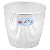 Горщик ТМ STEFANPLAST круглий LIBERTY білий, 20см, 20х19см